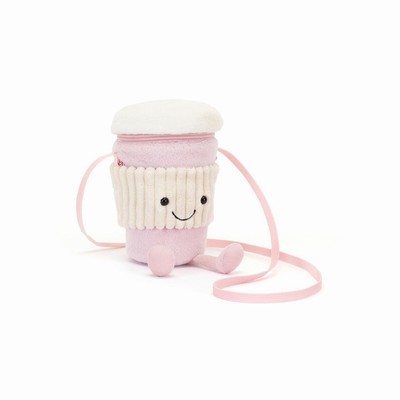 Jellycat Amuseables Coffee-To-Go Pink Bag USA | 28571ZOES